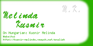 melinda kusnir business card